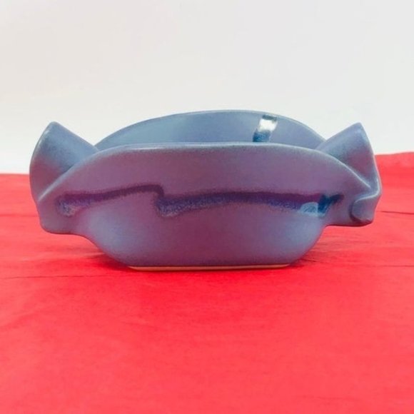 Nancy Hilborn's Sculpture Bowl Pinched Abstract Periwinkle Glaze Bowl - Picture 1 of 7